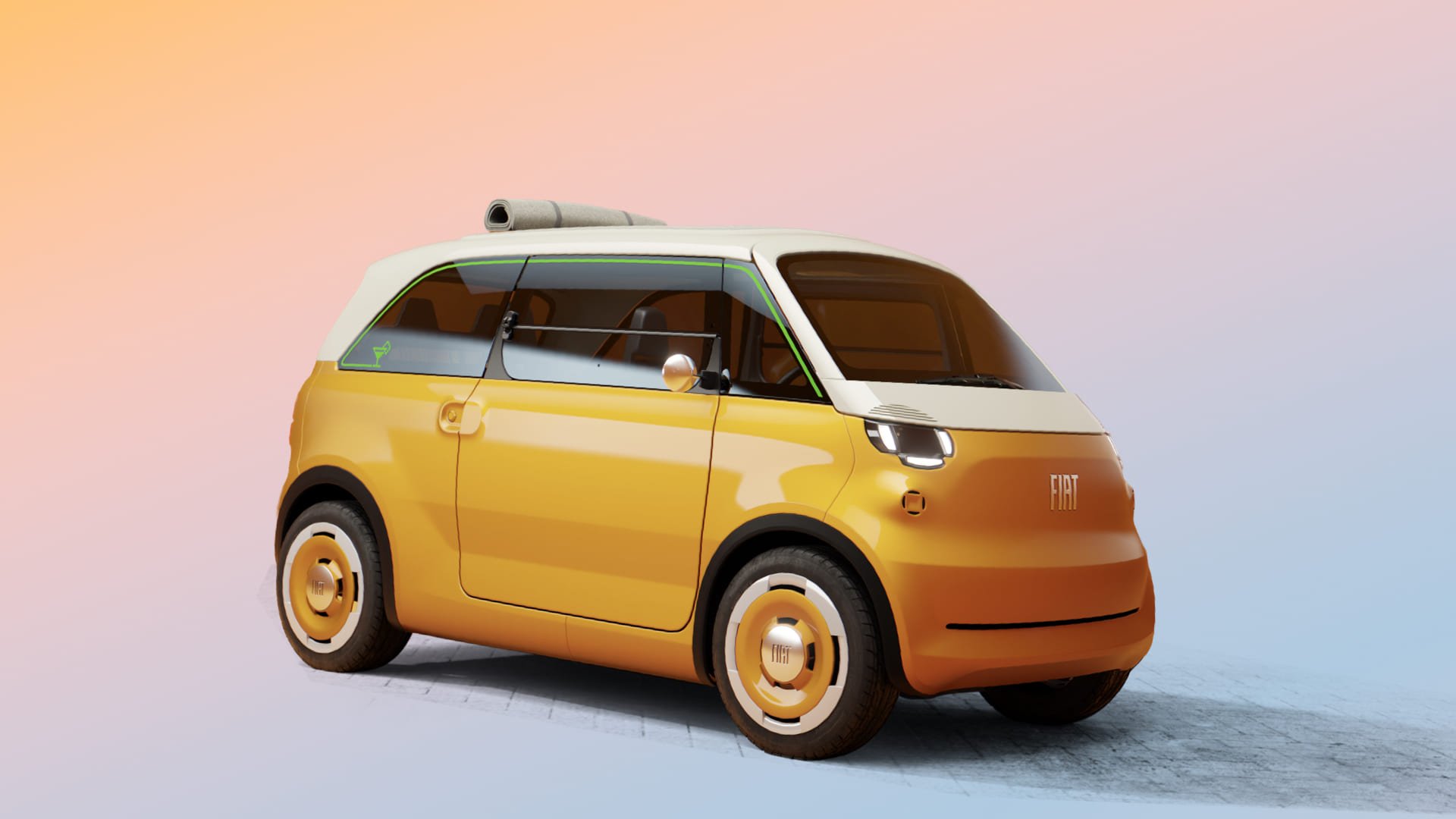 Voici le FIAT Multiplana, une sorte de van tout droit sorti des 60's, mais modernisé et électrique. © FIAT