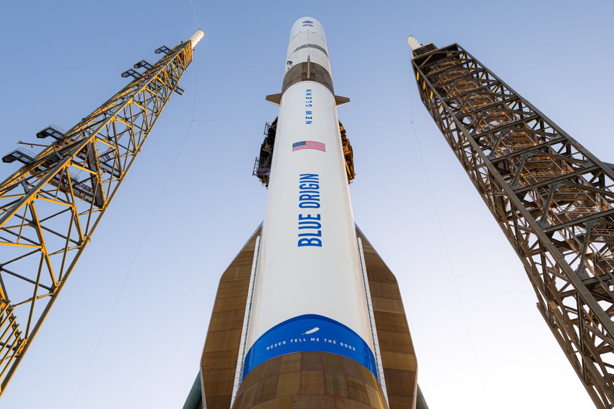 La fusée New Glenn sur son pas de tir. ©Blue Origin