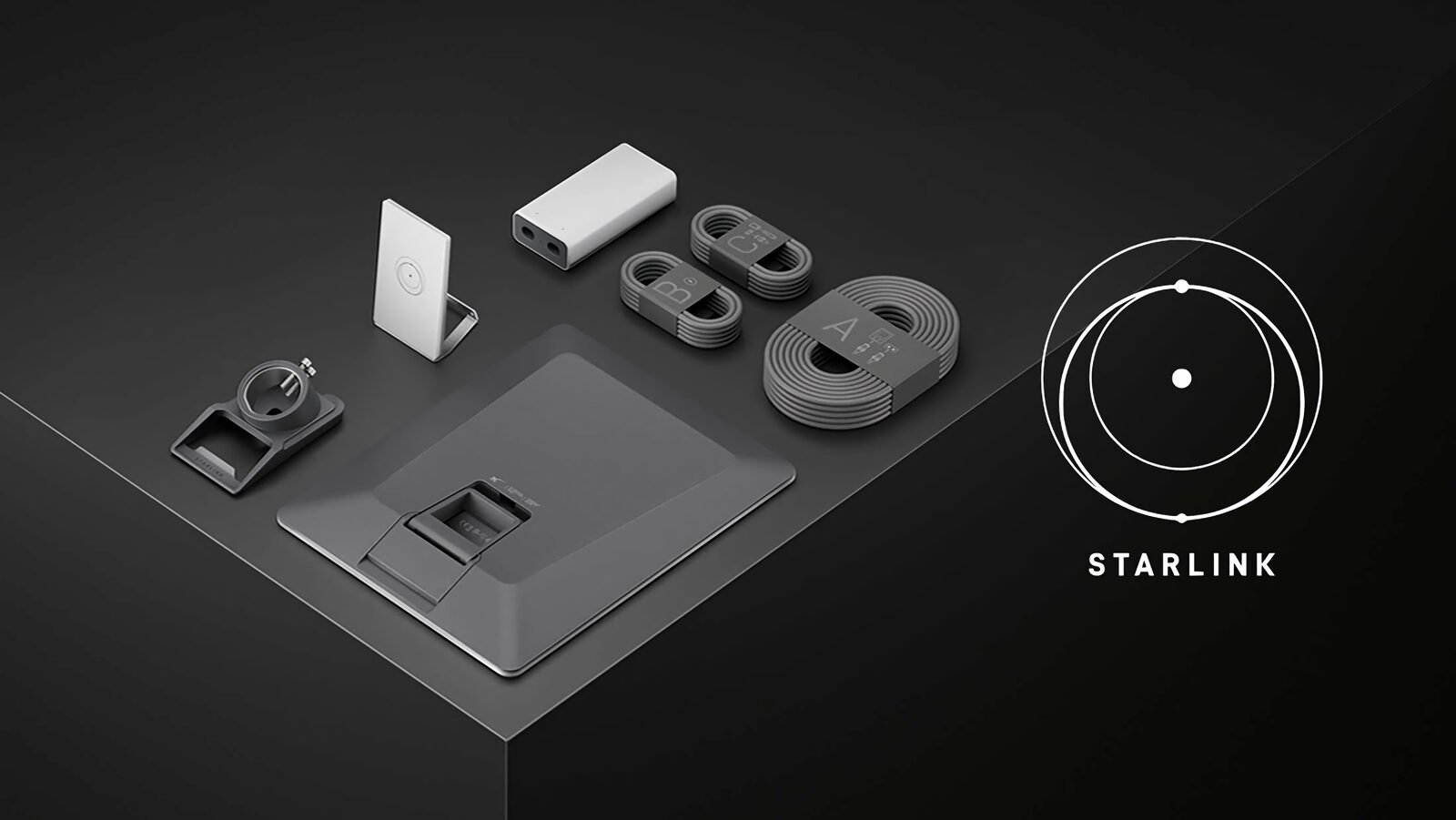 Le pack complet fourni avec le V5. ©Starlink