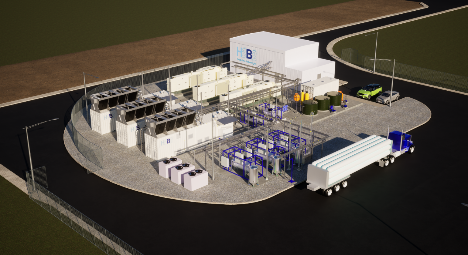 Rendu 3D d'une partie encore non-construite de l'usine © H2B2