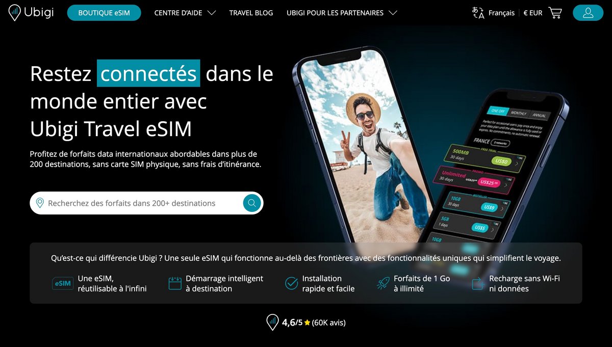 Clubic - notre avis sur les forfaits eSIM Ubigi ©Ubigi