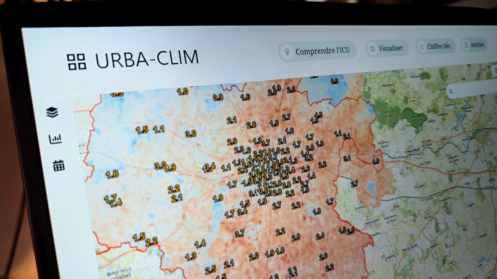 Cette carte interactive dévoile les rues les plus chaudes de Rennes. © Alexandre Boero / Clubic