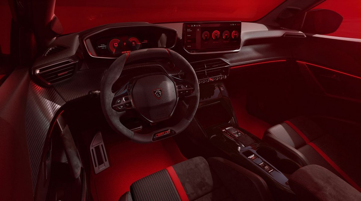 Le tableau de bord de la e-208 GTi. ©Peugeot