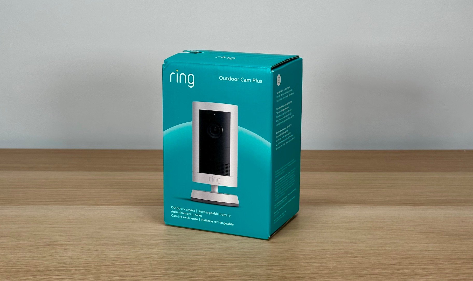 Le packaging de la Ring Outdoor Cam Plus @Eliott Vertbois pour Clubic