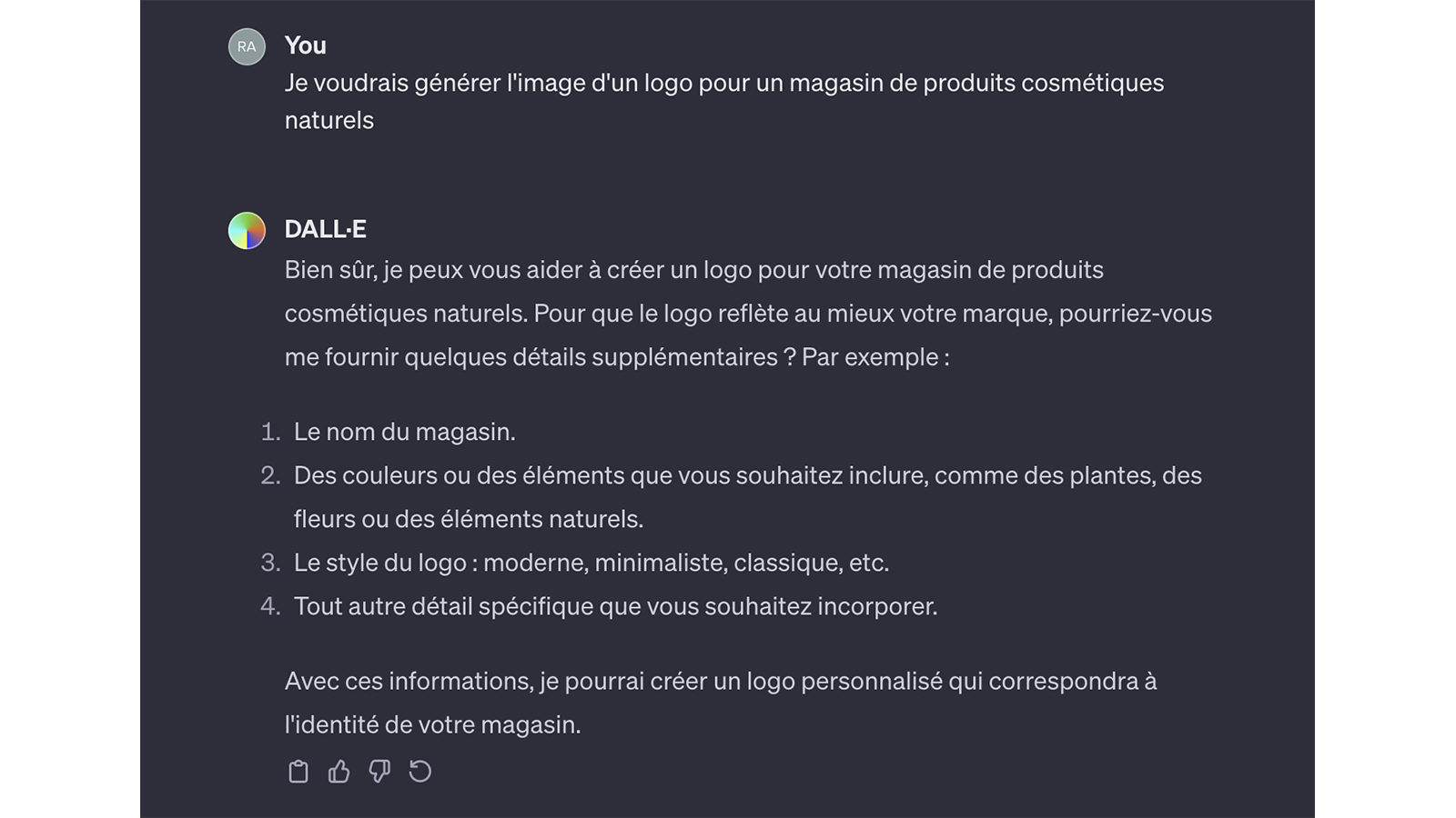 Demande de précisions DALL·E 3 © Pascale Duc pour Clubic