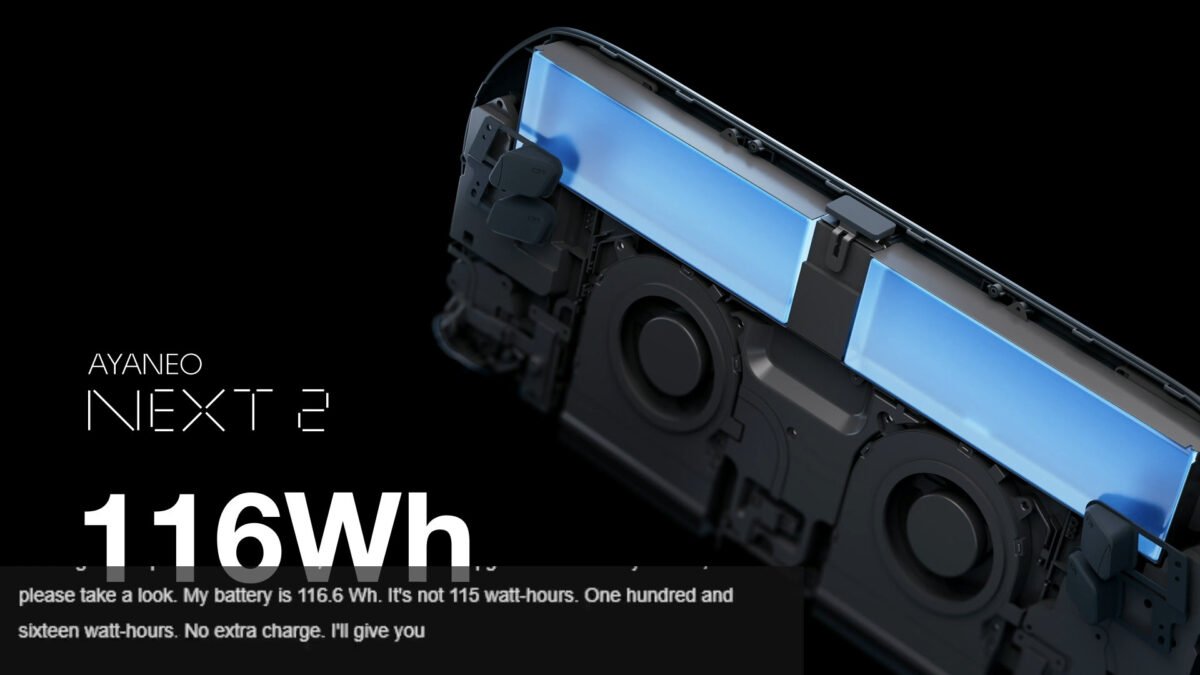 116 Wh de batterie intégrée qui ne sont pas sans poser quelques problèmes. © AYANEO