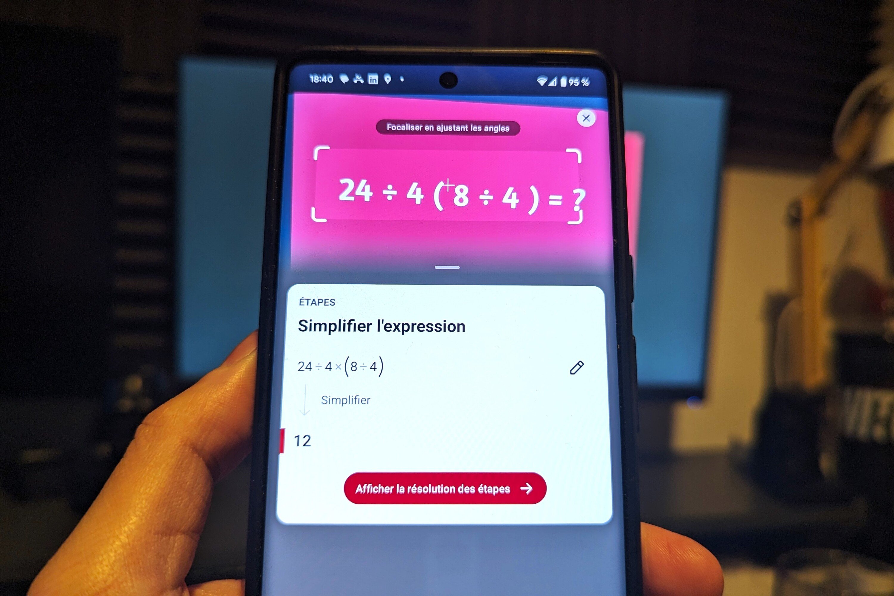 Voici comment l'appli affiche le résultat brut de l'opération © Alexandre Boero / Clubic