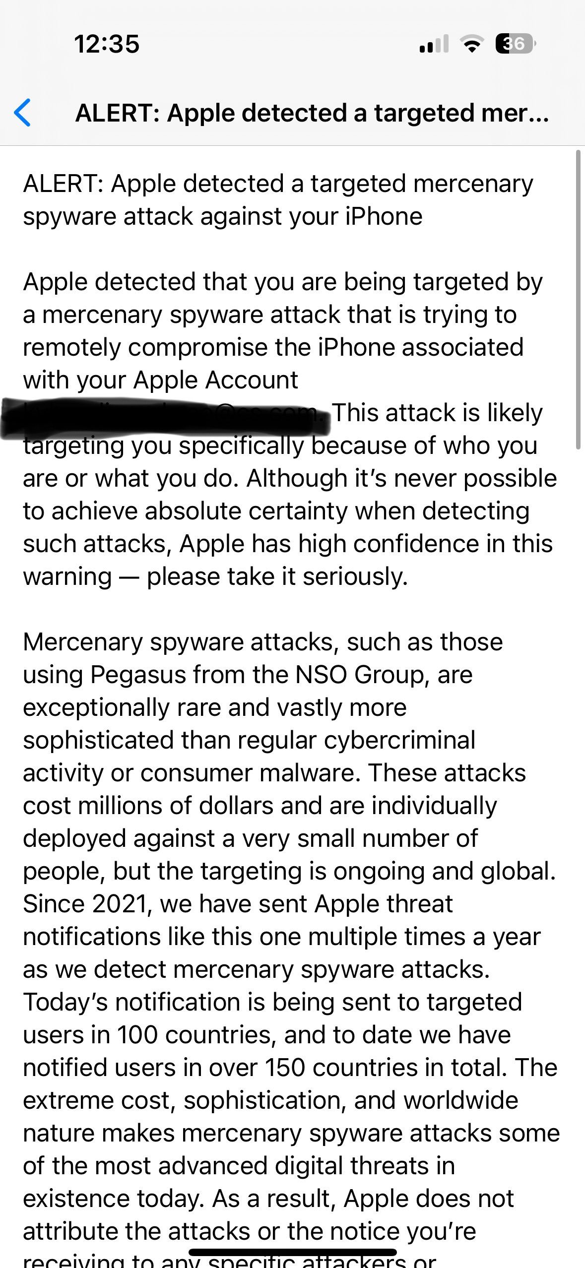 Apple threat notification spyware