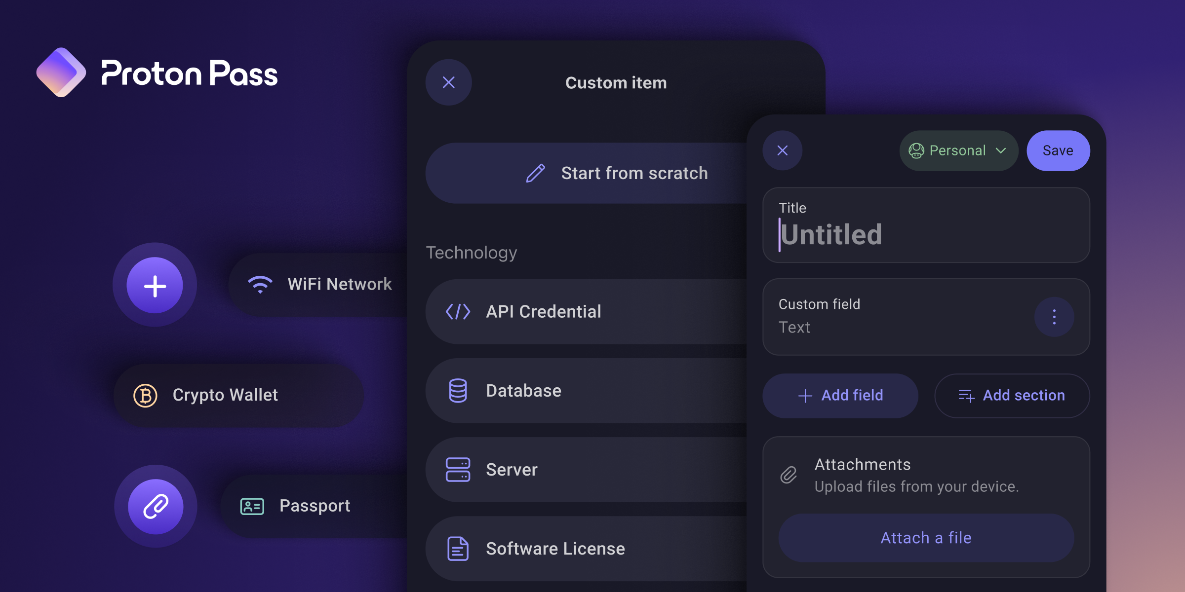 Proton Pass se transforme en coffre-fort numérique, au-delà de vos mots de passe ©Proton