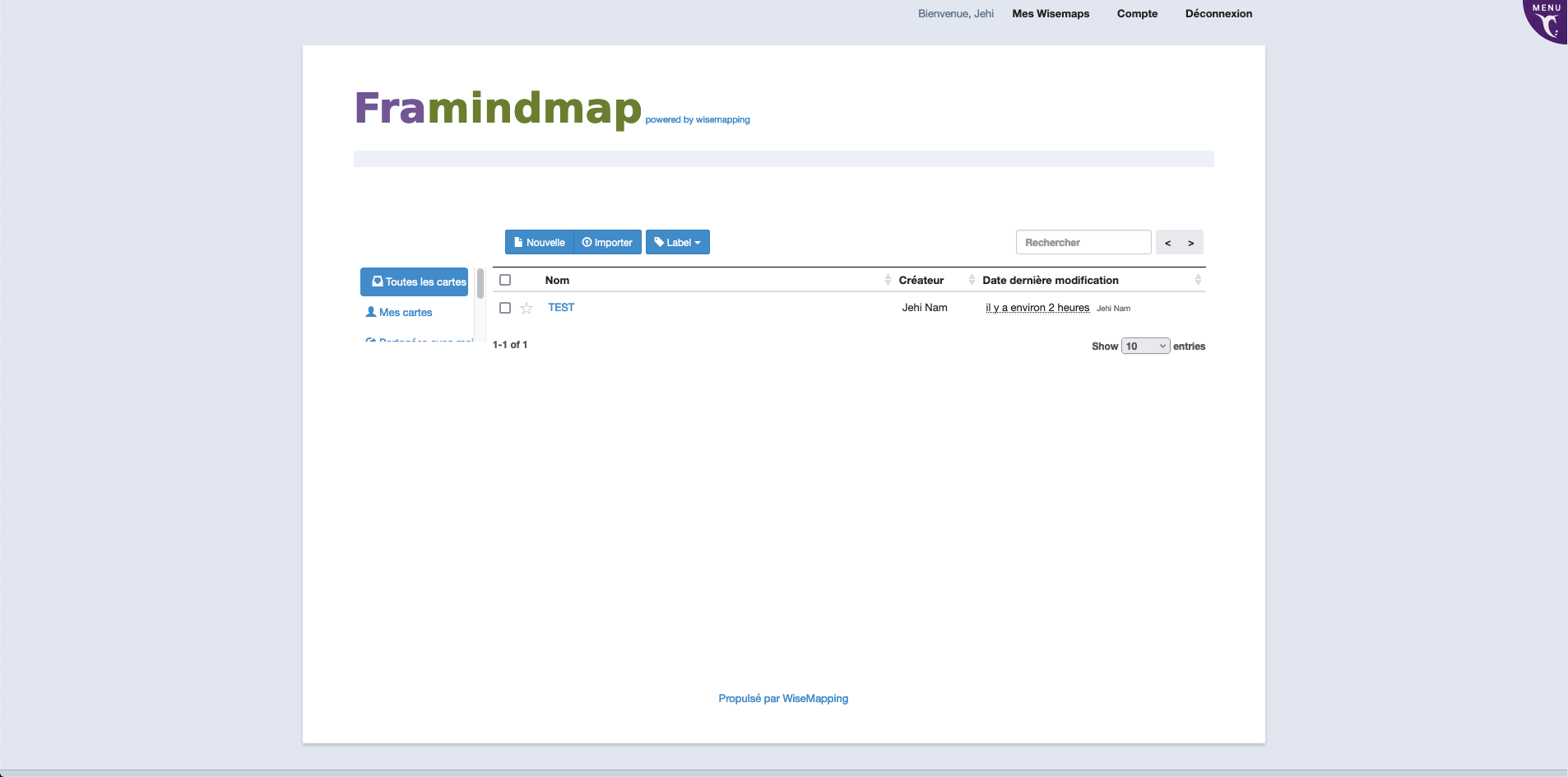 Framindmap accueil