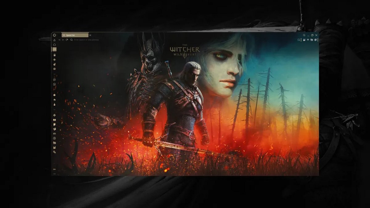 Au tour de The Witcher de rhabiller Opera GX. ©Opera