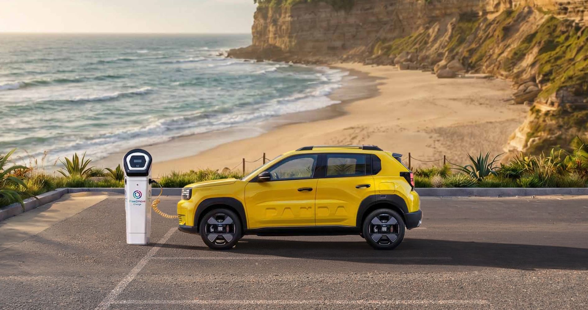 Avec sa nouvelle batterie, la Fiat Grande Panda revendique désormais une autonomie de 400 km. ©Fiat