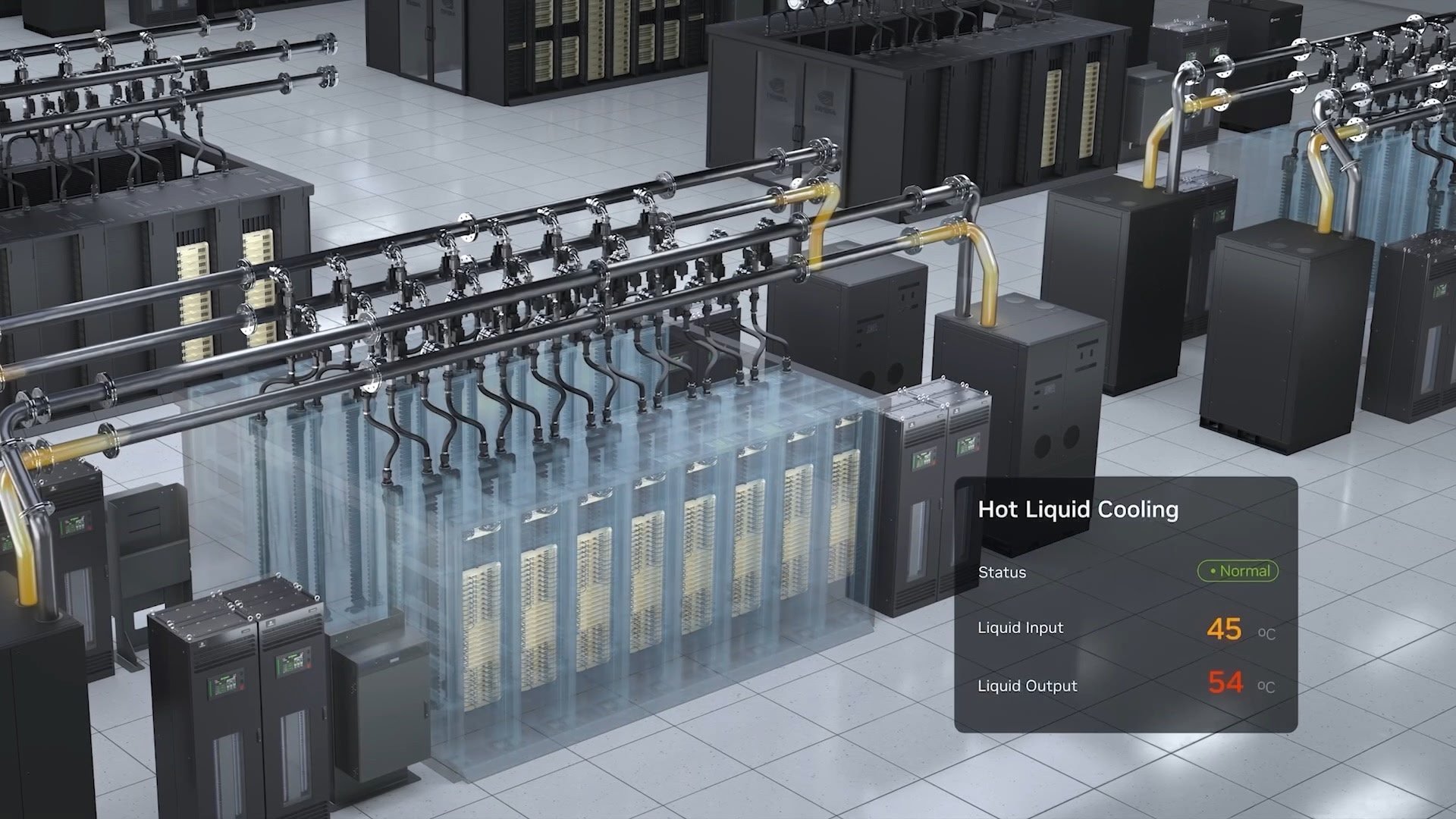 La veille d'un sommet climatique, NVIDIA annonce des serveurs refroidis « sans eau » © NVIDIA