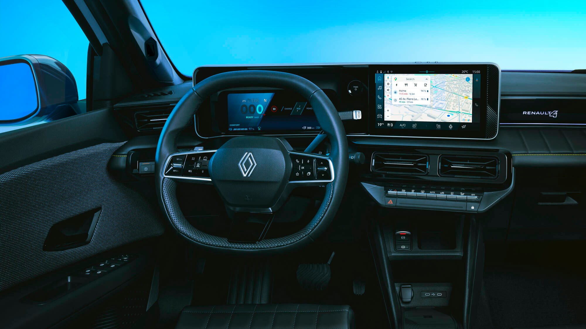 Gemini se fait une place (aussi) dans la R4 E-Tech. ©Renault