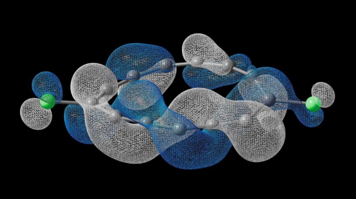 Fixation d'un électron, calculée à l'aide de matériel quantique. © IBM et Université de Manchester