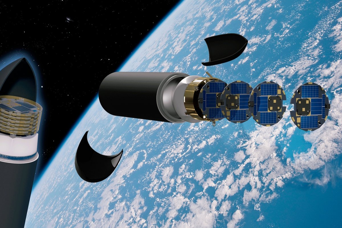 Vue d'artiste du déploiement de DiskSats. ©NASA