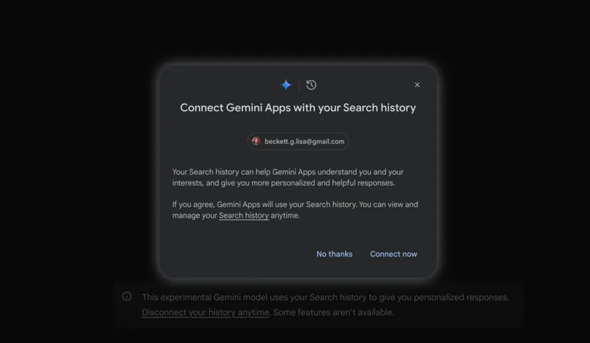 gemini recherche personnalisée