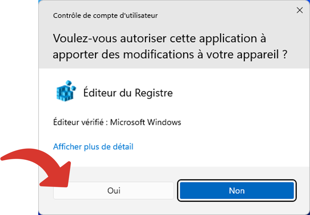 Autoriser Éditeur du Registre © Clubic