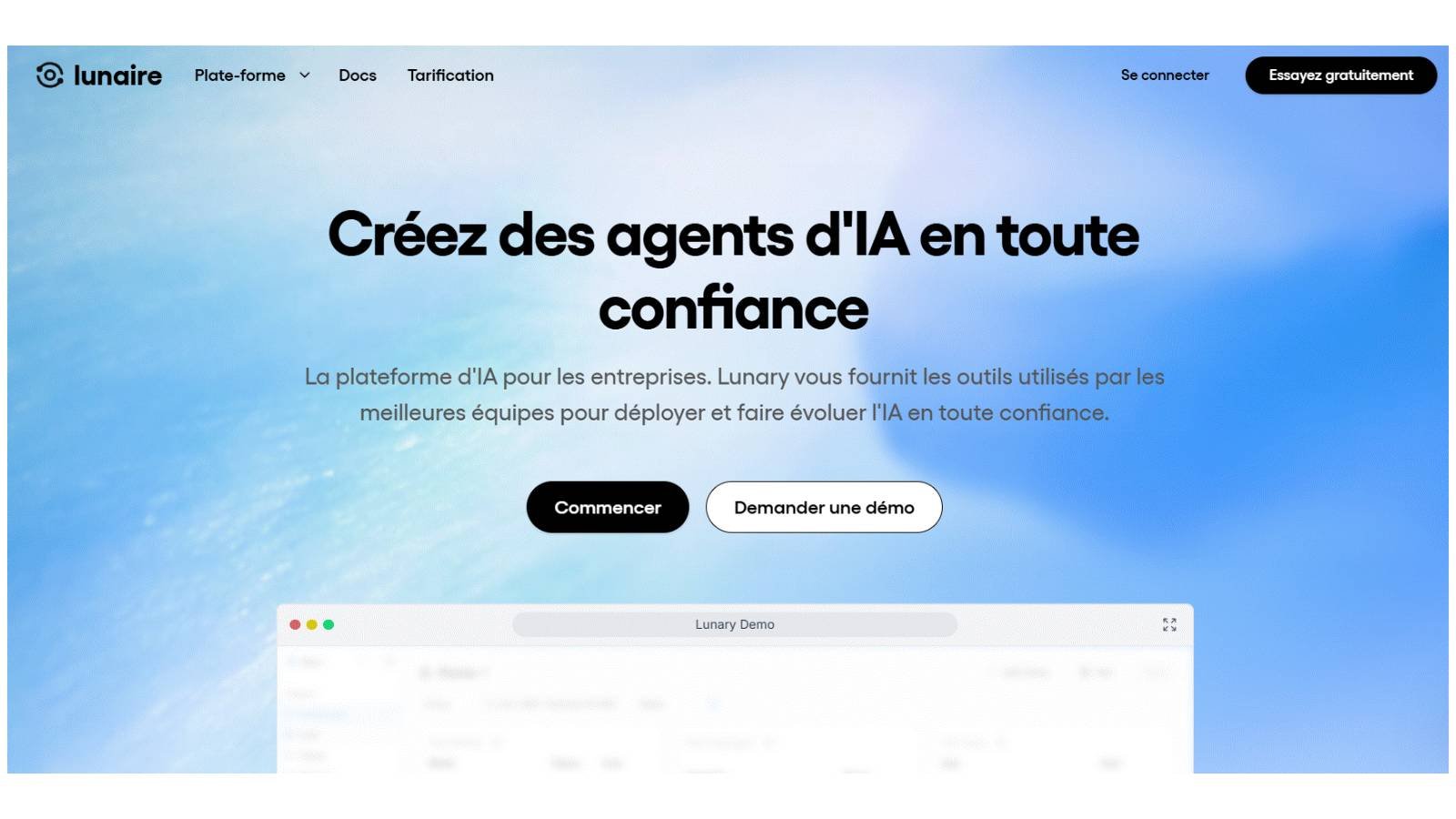 Lunary est une plateforme consacrée au monitoring LLM, à l'observabilité IA et au prompt management. Elle aide les équipes à analyser, évaluer et optimiser leurs applications qui reposent sur les grands modèles de langage. © Lunary AI