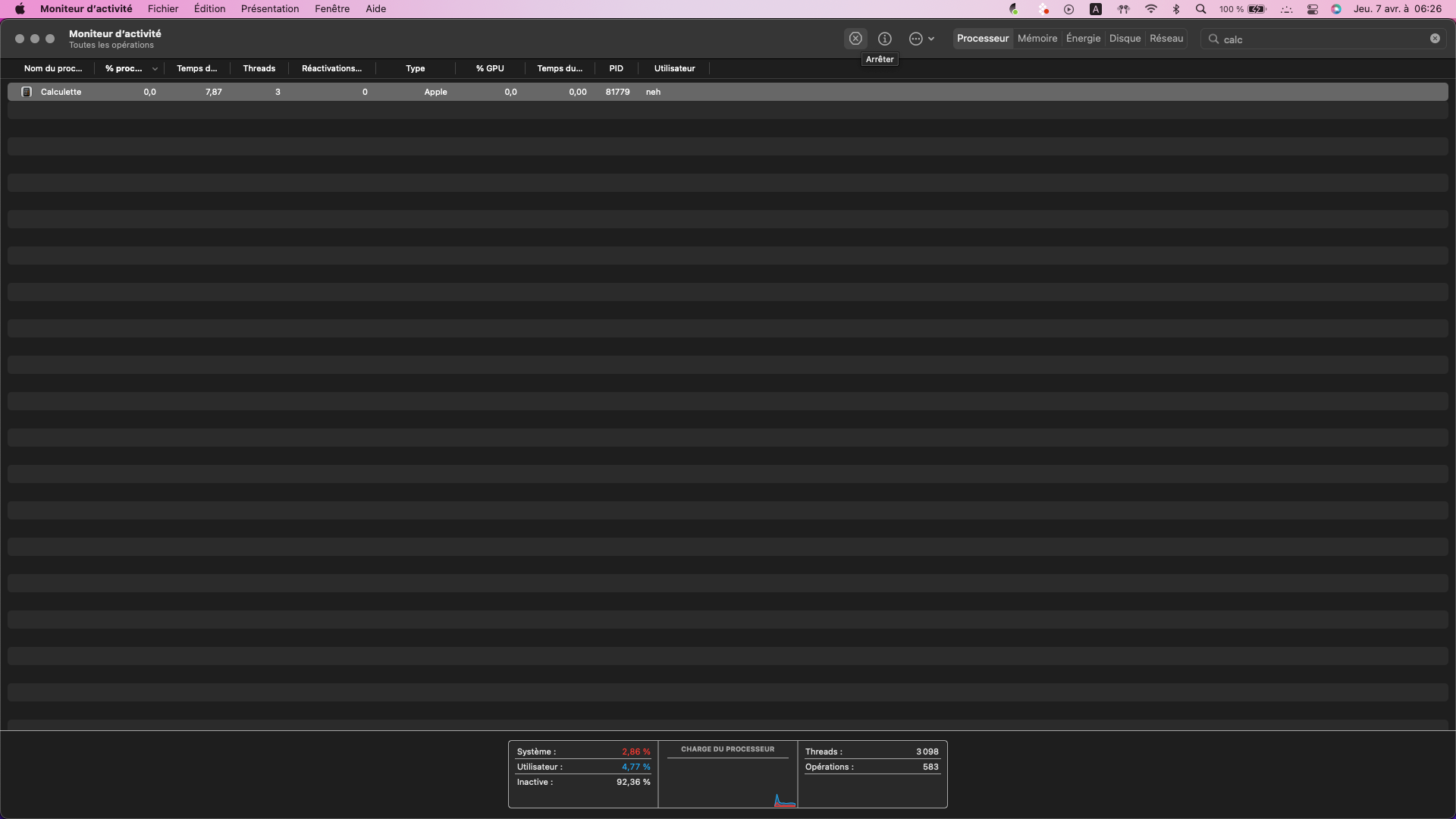 moniteur d'activité macos