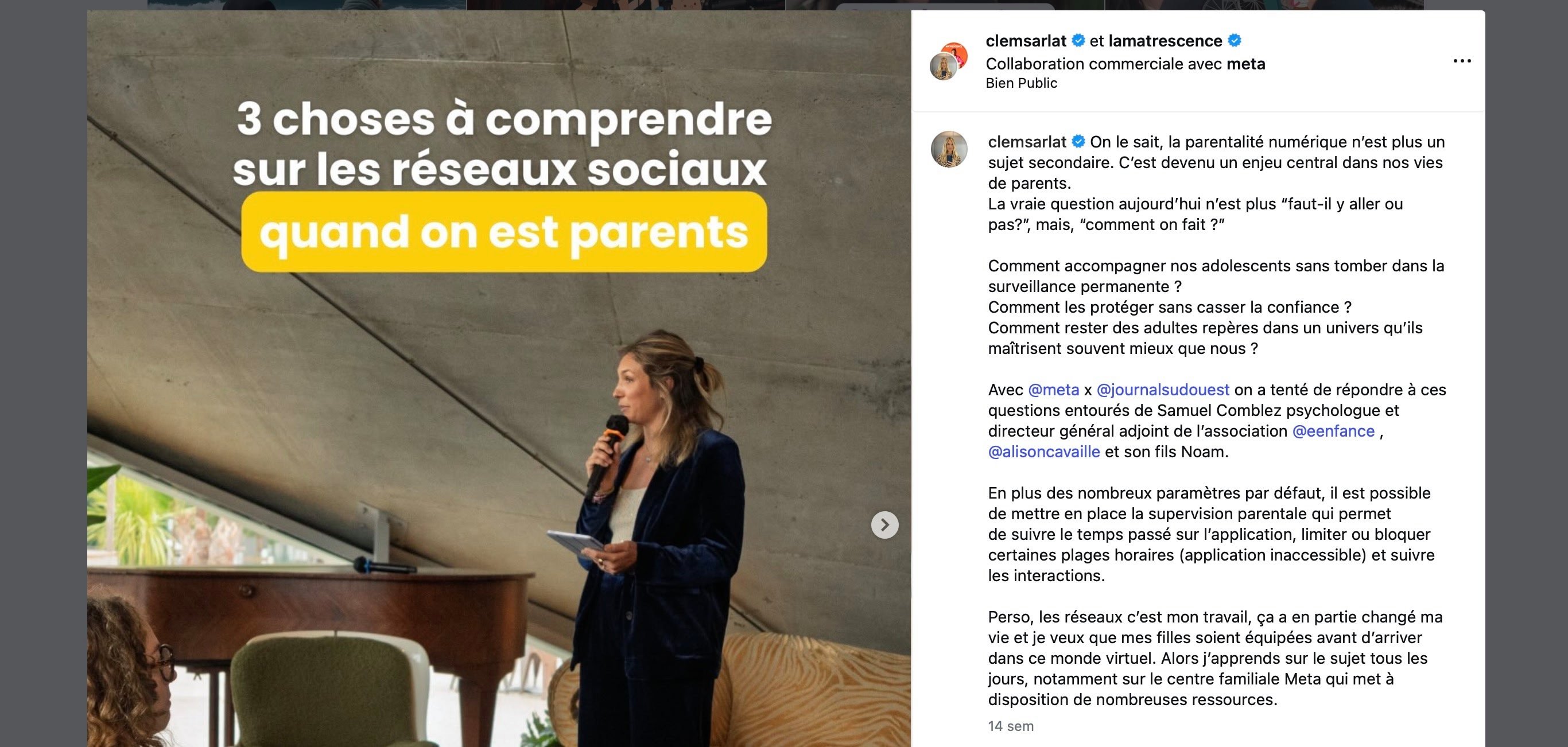 Meta a fait appel à plusieurs influenceurs de la parentalité, principalement sur Instagram, pour faire la promotion de ses comptes pour adolescents. © Clubic