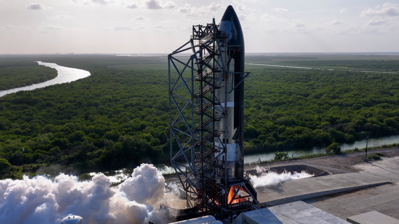 Un test de Starship dans le Texas. ©SpaceX