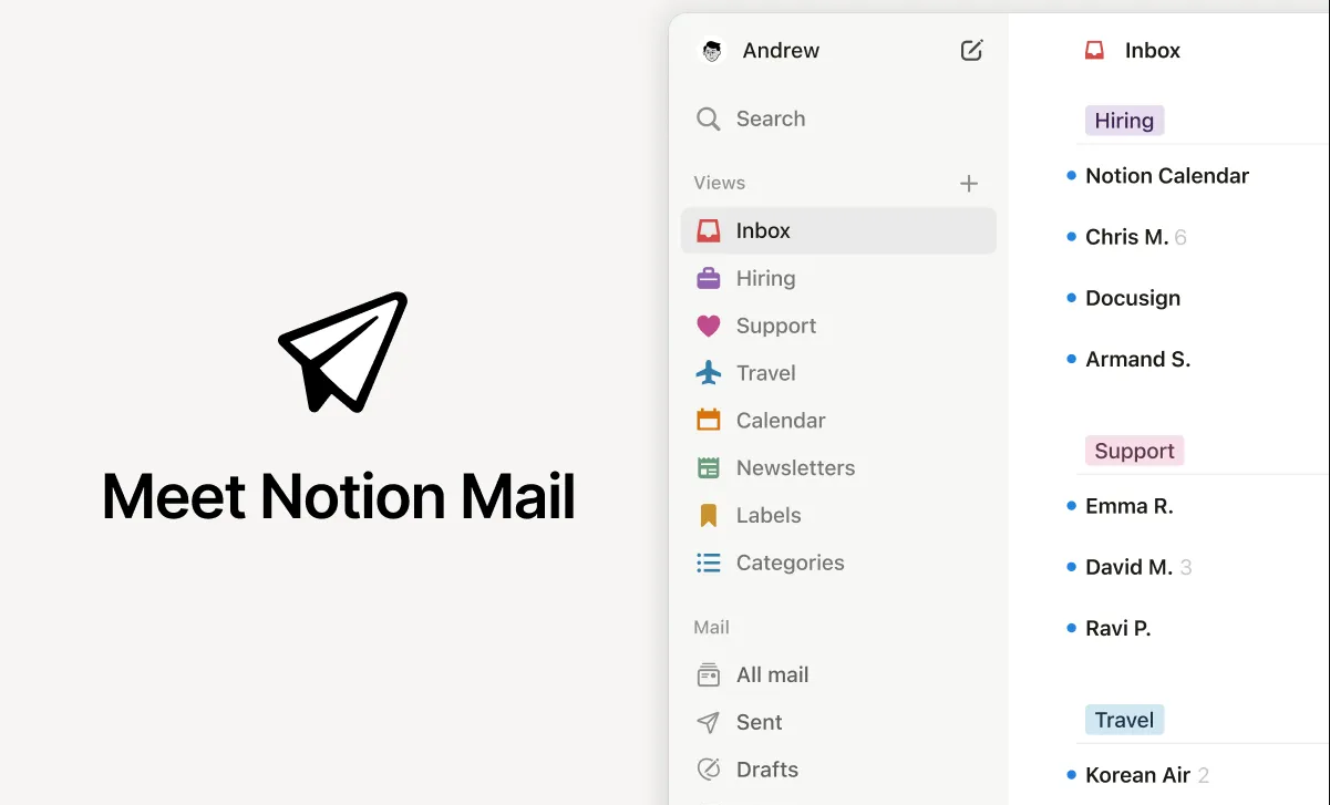 Notion lance sa messagerie Notion Mail basée sur Skiff