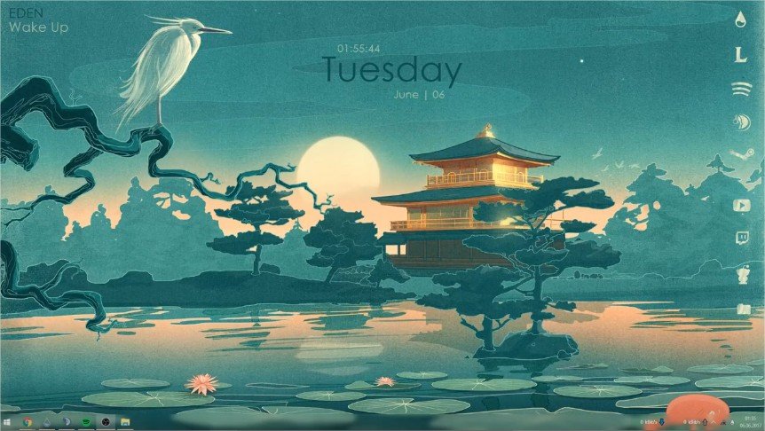 Un écran de déverrouillage personnalisé dans Rainmeter. Rainmeter © Rainmeter