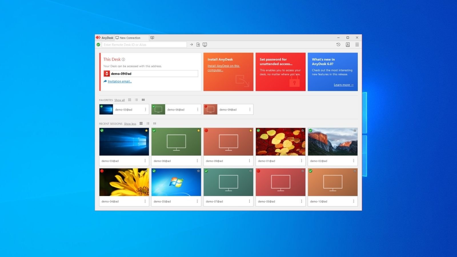 AnyDesk connexion liste
