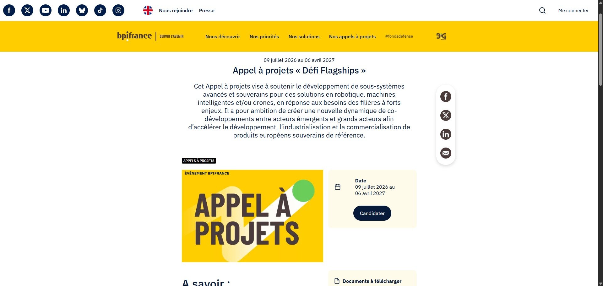 Aperçu de l'appel à projets. © Alexandre Boero / Clubic