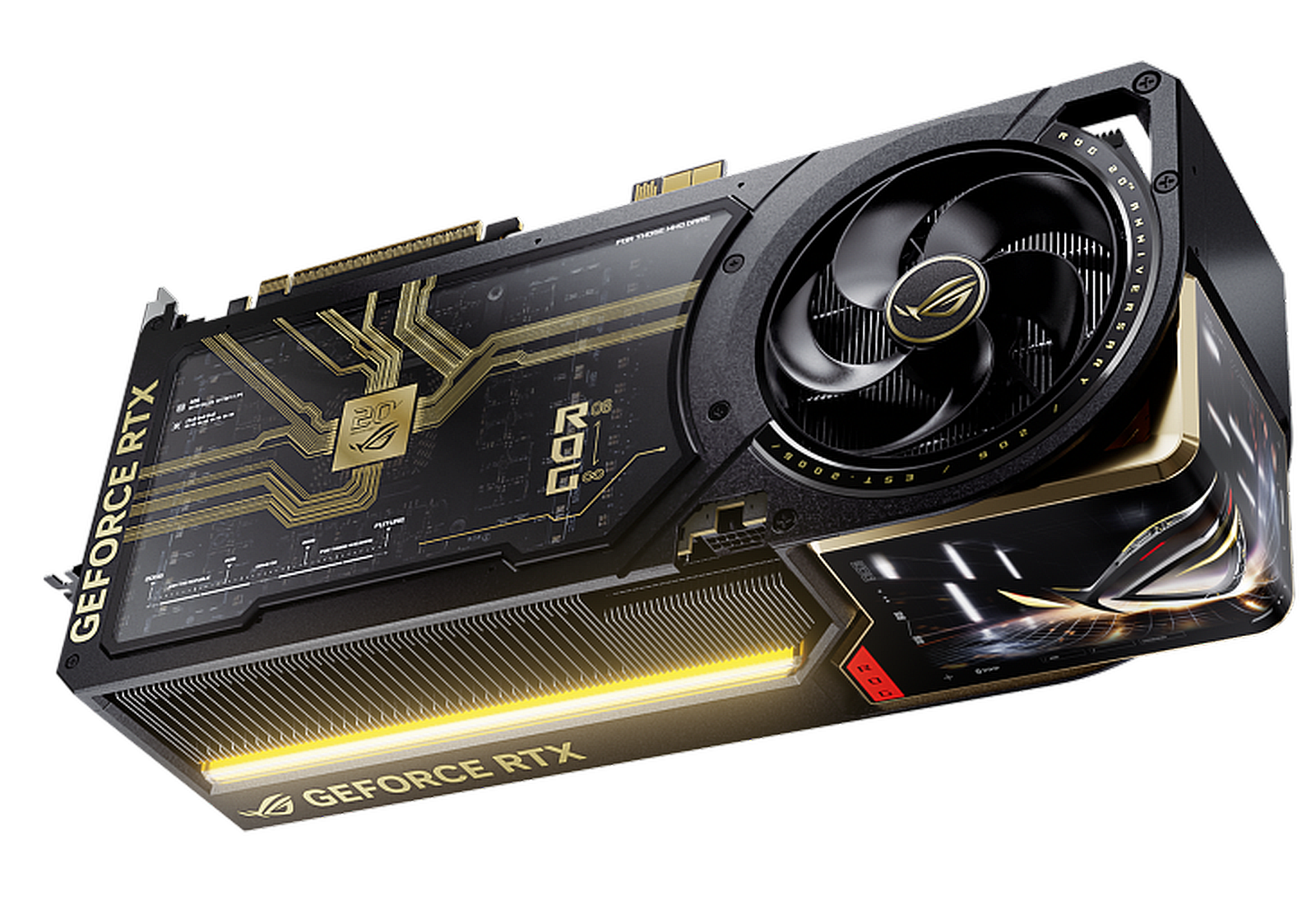 L'ASUS ROG Astral RTX 5090 Edition 20 OLED, clou du spectacle NVIDIA. ©Colin Golberg pour Clubic