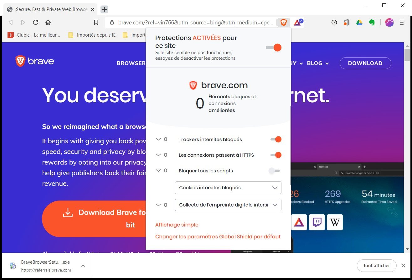 Bloquer les trackers, les cookies et les publicités intrusives avec Brave Shields