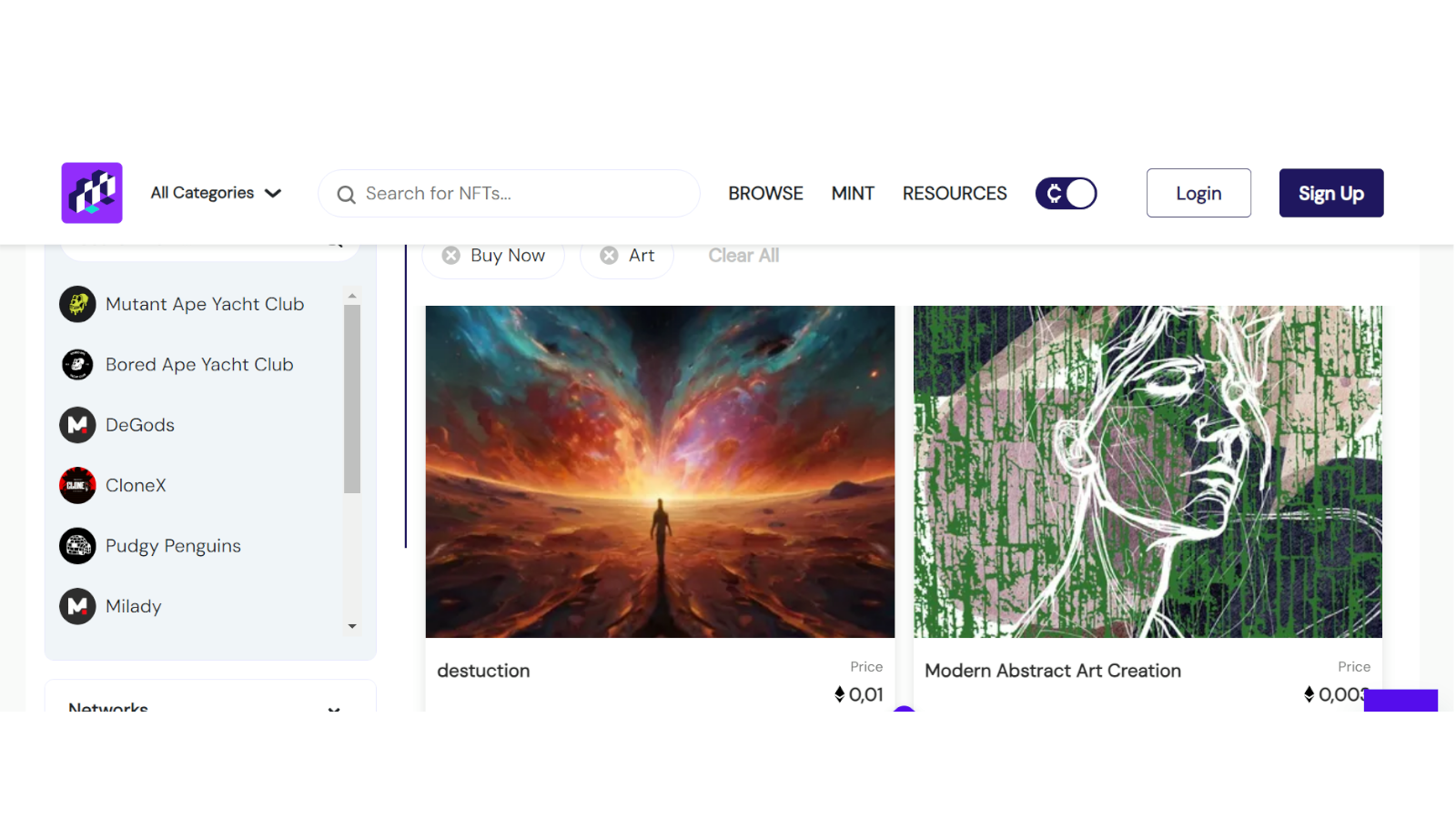 Mintable : collection de NFTs