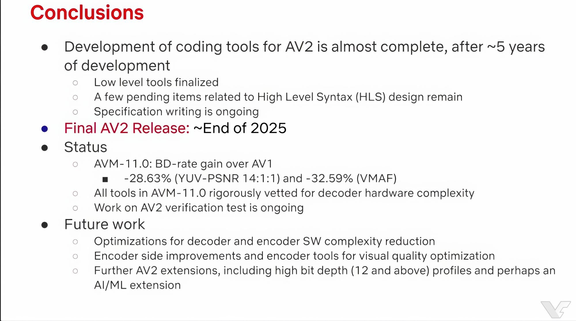 Par rapport à l'AV1, des gains compris entre 28,63 et 32,59 %. ©AOMedia