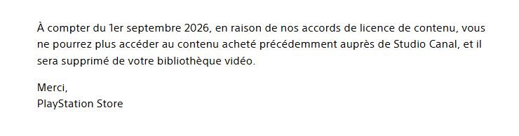 Un message on ne peut plus sobre et explicite. ©PlayStation