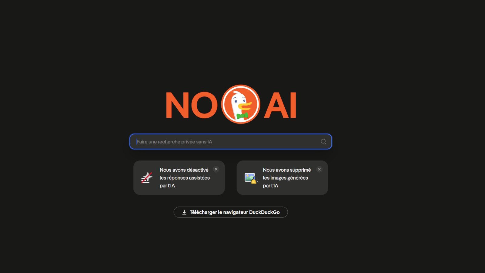 L’omniprésence de l’IA dans le moteur de recherche de Google pousse certains Américains à explorer d’autres solutions pour leurs recherches Web. ©DuckDuckGo