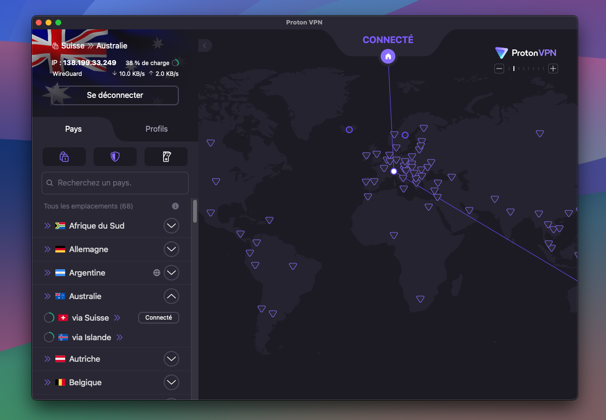 Les serveur Secure Core routent le trafic par un premier relais hautement sécurisé avant d'atteindre un second équipement localisé dans le pays de votre choix © Clubic.com
