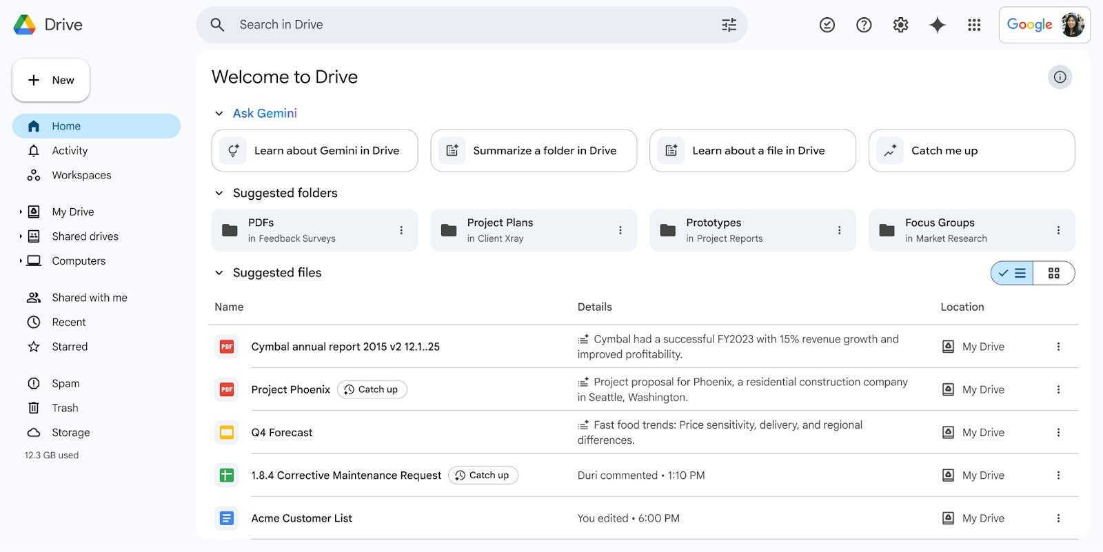 Gemini peut résumer le contenu de documents dans Google Drive. ©Google