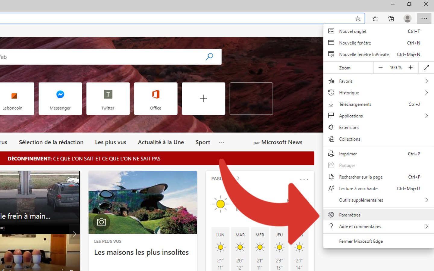 Supprimer historique Edge
