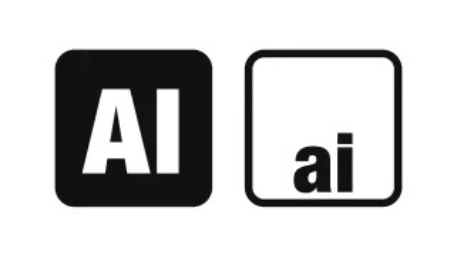 Sur fond noir apparaîtrait la mention « AI », en grandes lettres blanches, pour les morceaux entièrement générés par IA. Fond blanc et lettres plus discrètes, pour les créations assistées - ©RIAA
