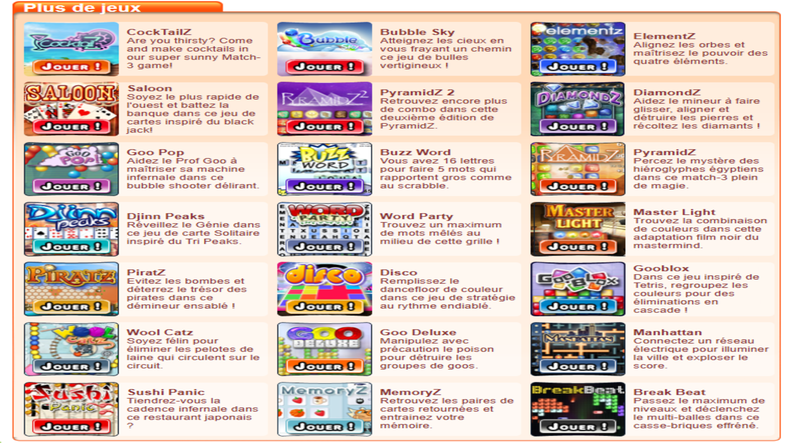 Goobox réunit un large choix de jeux casual accessibles depuis le navigateur. La plateforme mélange puzzles, jeux de mots, cartes et autres titres d’arcade. © Chill Pill SAS