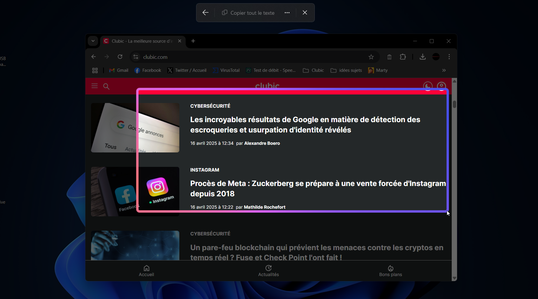 L'une des fonctionnalités les plus pratiques de PowerToys débarque enfin nativement dans Windows 11. © Clubic