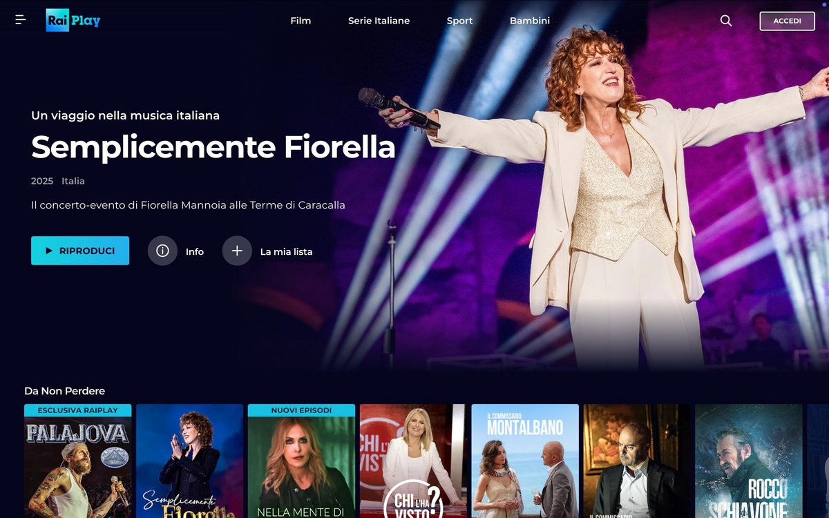 Accédez à des plateformes comme RaiPlay avec votre VPN. ©RaiPlay