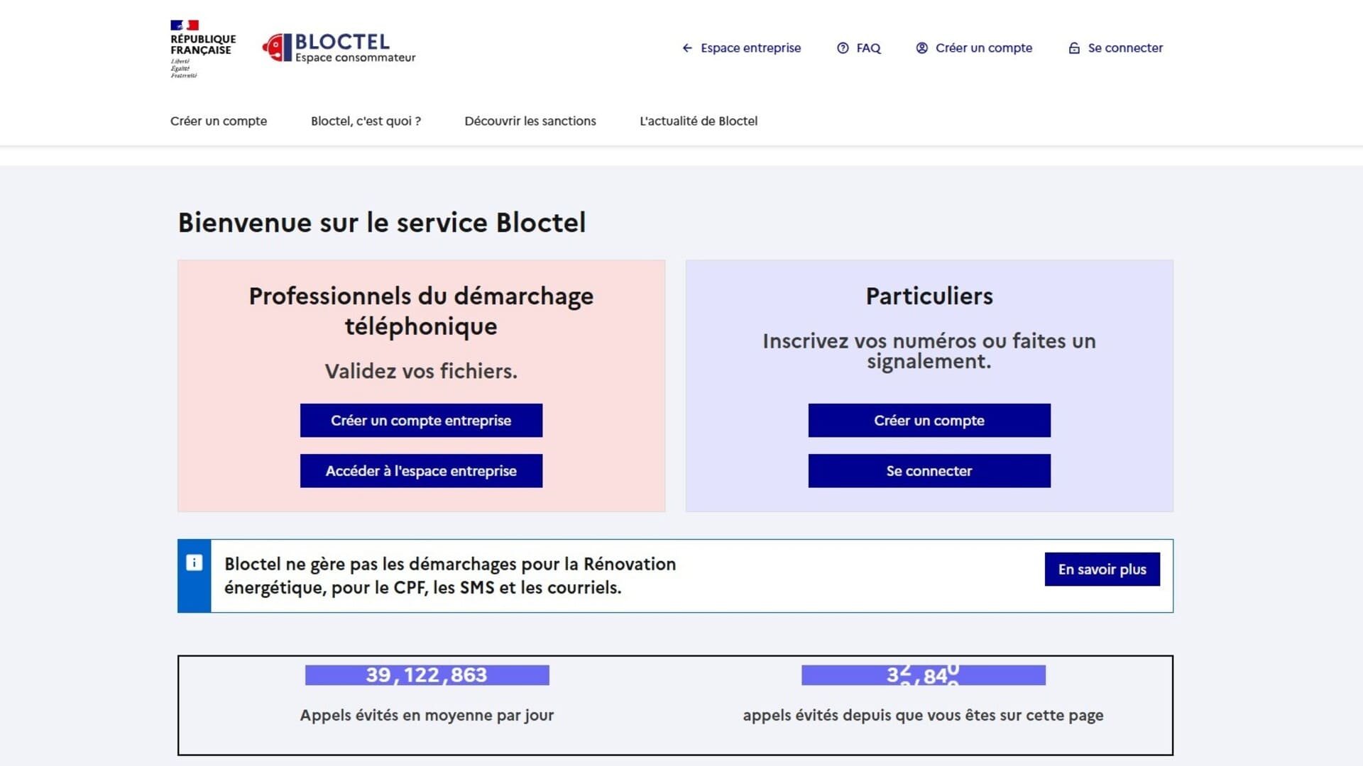 Bloctel disparaît le 11 août 2026. © Capture d'écran Alexandre Boero / Clubic