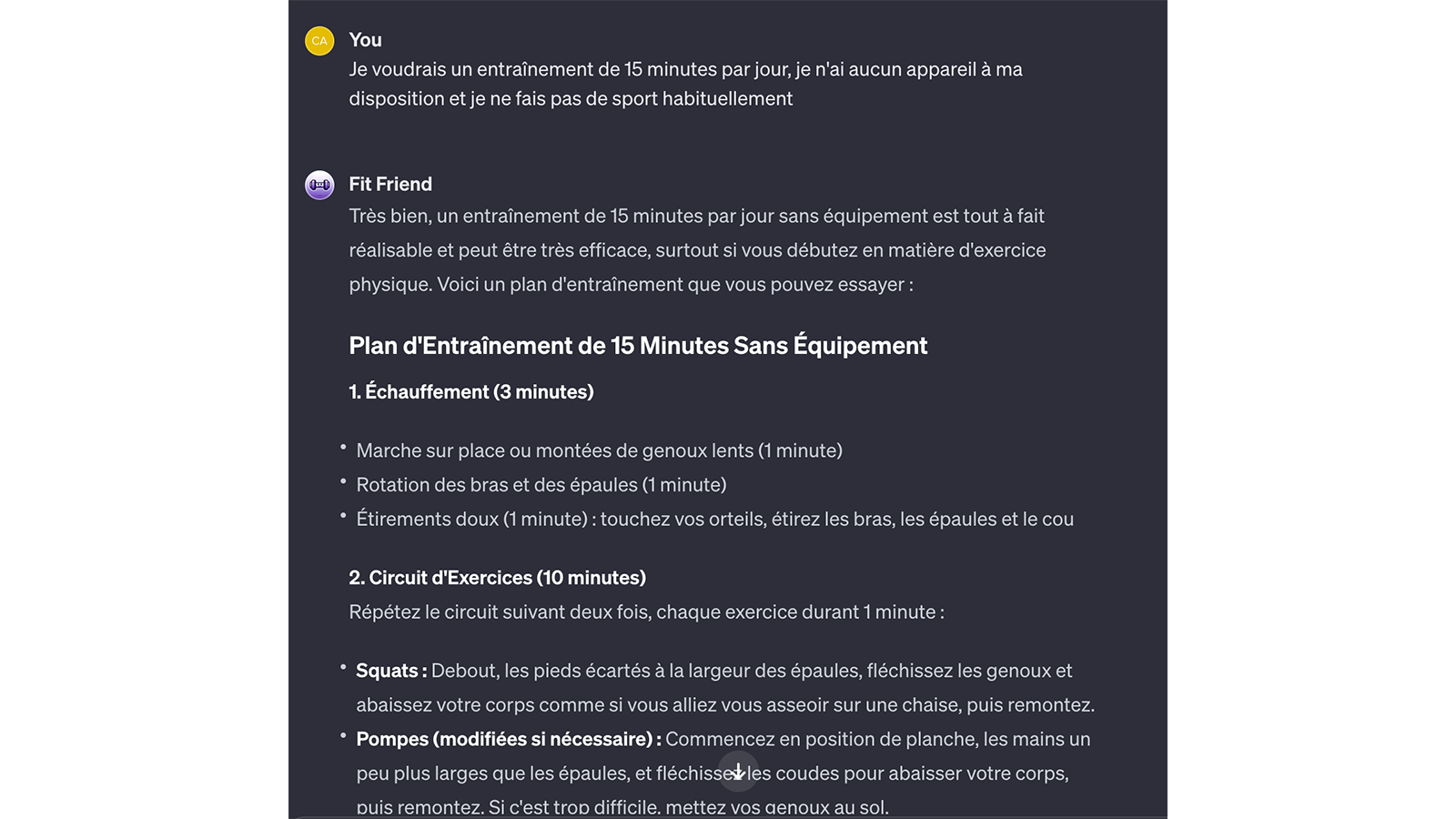 GPT Fit Friend © Pascale Duc pour Clubic