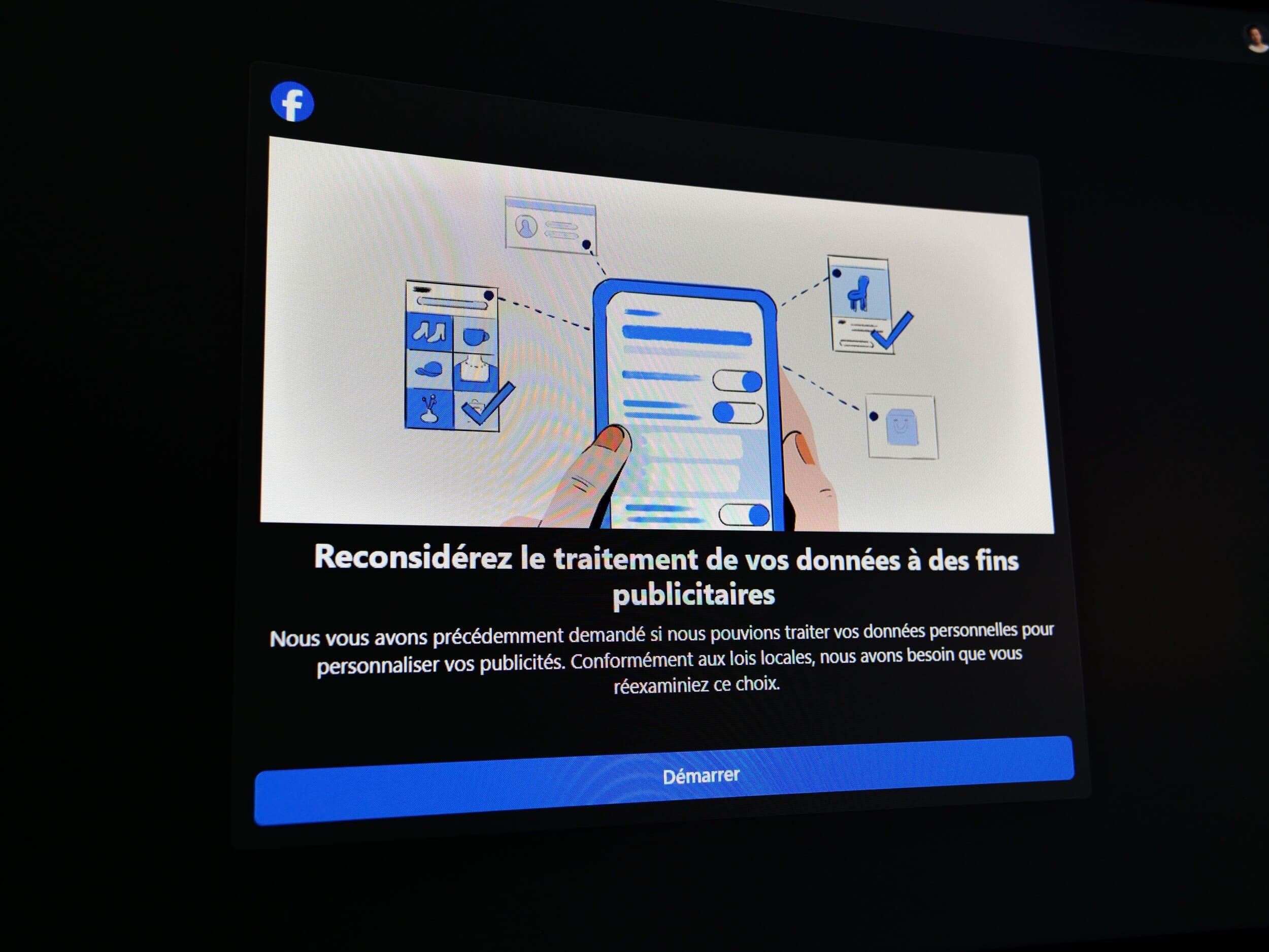 Le mur à l'entrée de Facebook et Instagram ces jours-ci © Alexandre Boero / Clubic