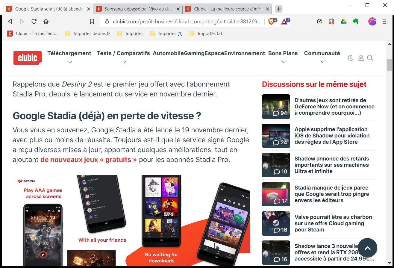 L'interface de Brave