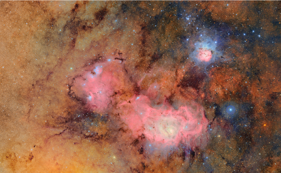 Les nébuleuses Trifide et de la Lagune © Observatoire Vera-C.-Rubin