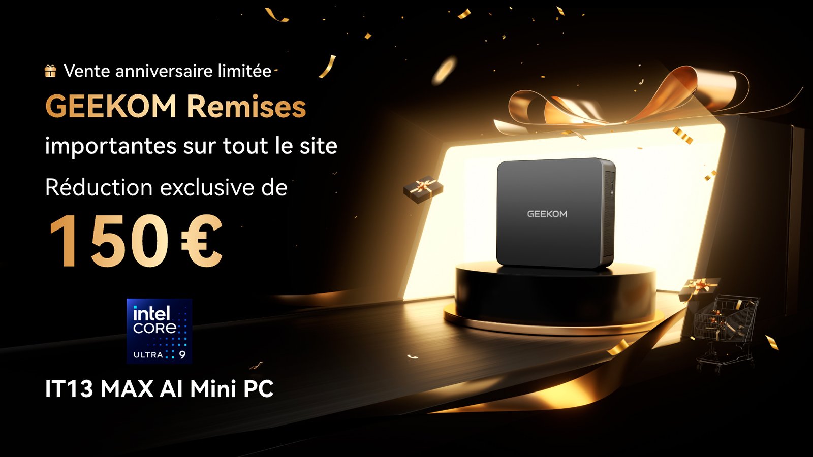 Cette configuration embarque également 24 Go de mémoire LPDDR5-5600 et un SSD NVMe de 500 Go ©Geekom