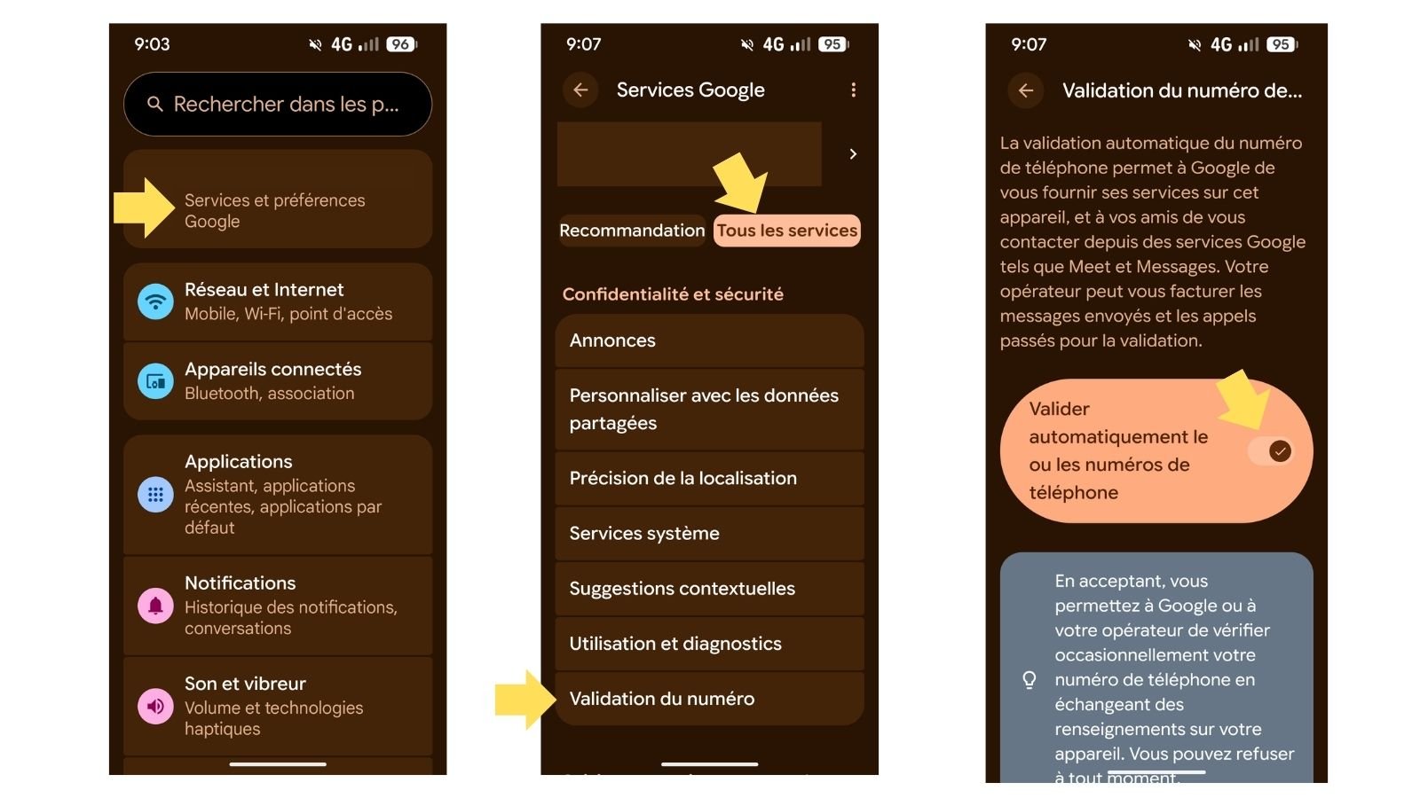 Désactivez la validation automatique du numéro de téléphone. ©Google